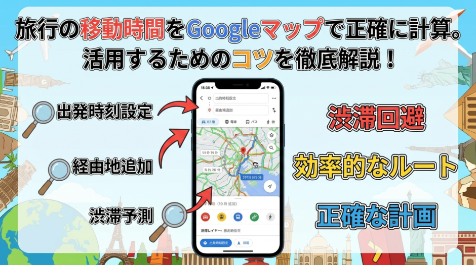 旅行の移動時間をGoogleマップで正確に計算。活用するためのコツを徹底解説！