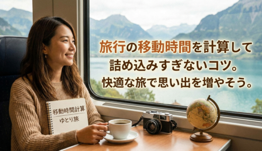 旅行の移動時間を計算して詰め込みすぎないコツ。快適な旅で思い出を増やそう。