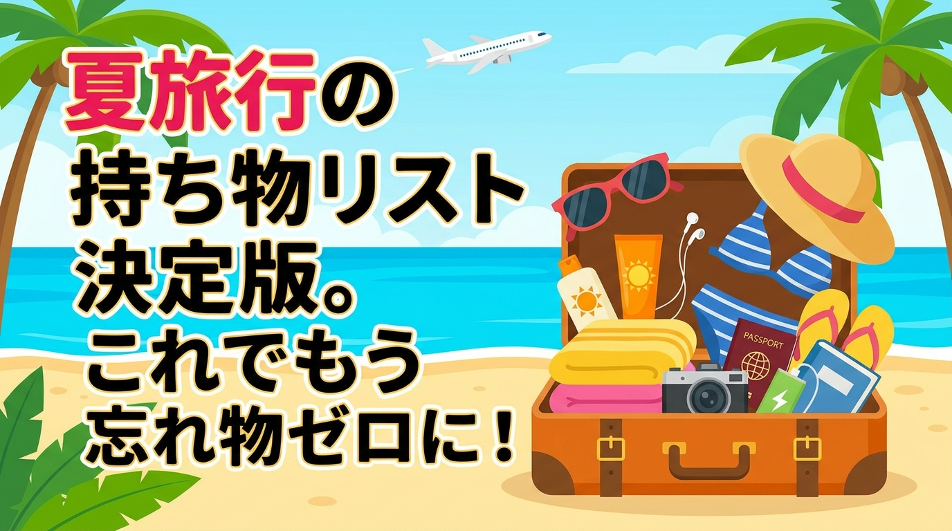 夏旅行の持ち物リスト決定版。これでもう忘れ物ゼロに！