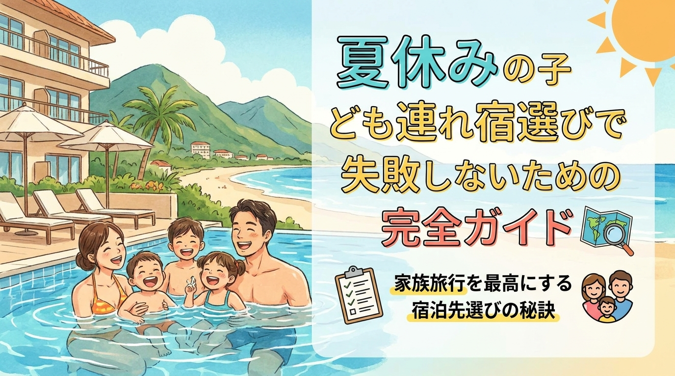 夏休みの子ども連れ宿選びで失敗しないための完全ガイド。家族旅行を最高にする宿泊先選びの秘訣
