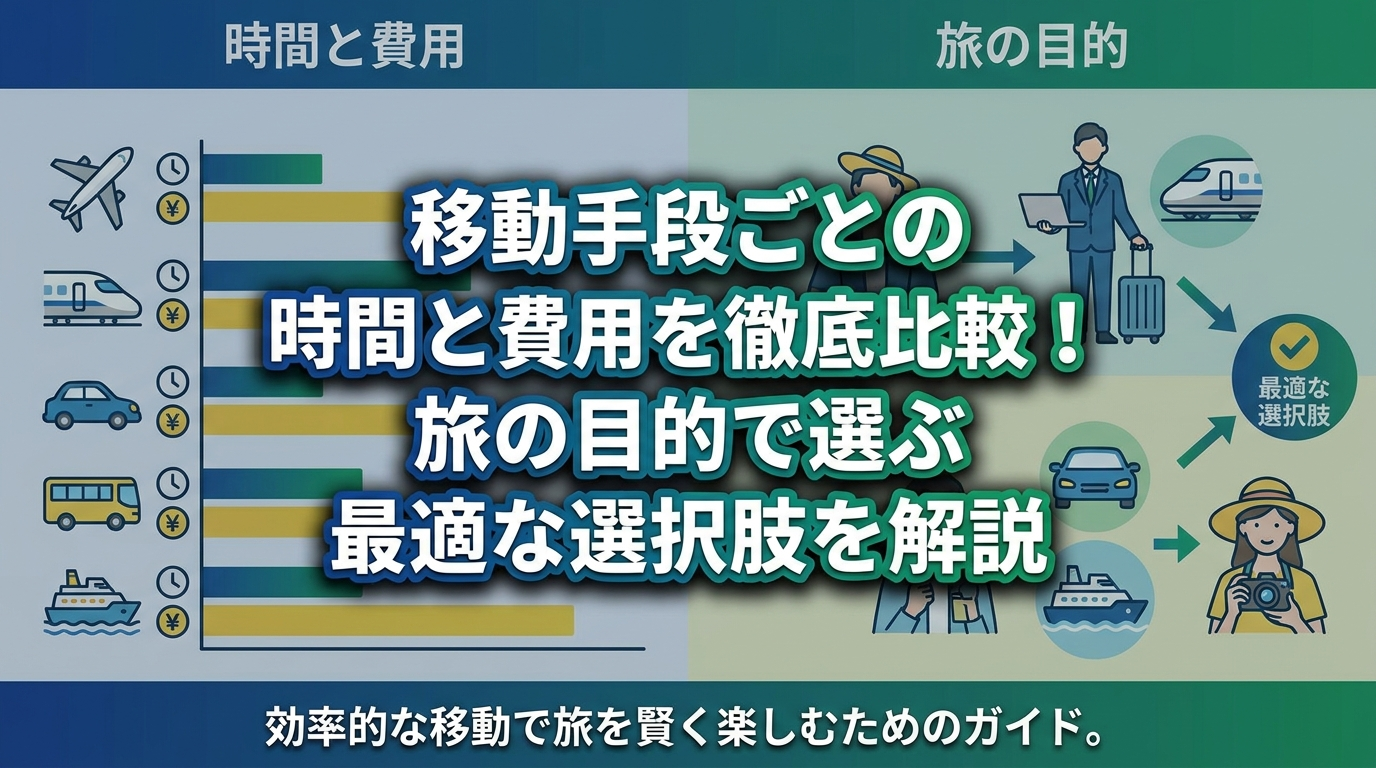 移動手段ごとの時間と費用を徹底比較！旅の目的で選ぶ最適な選択肢を解説